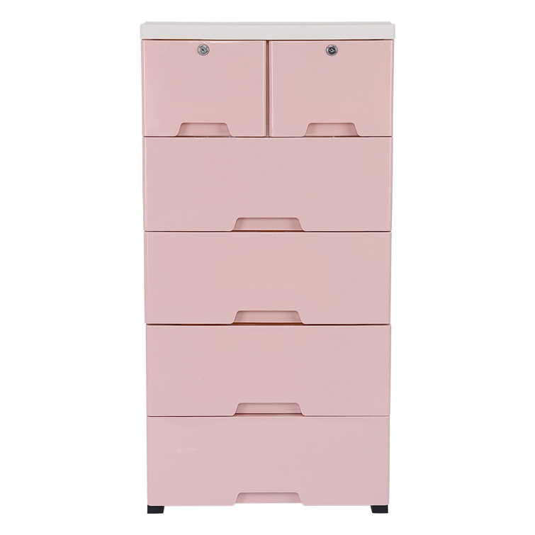 Red Barrel Studio® Plastic Drawers Dresser Storage With 6